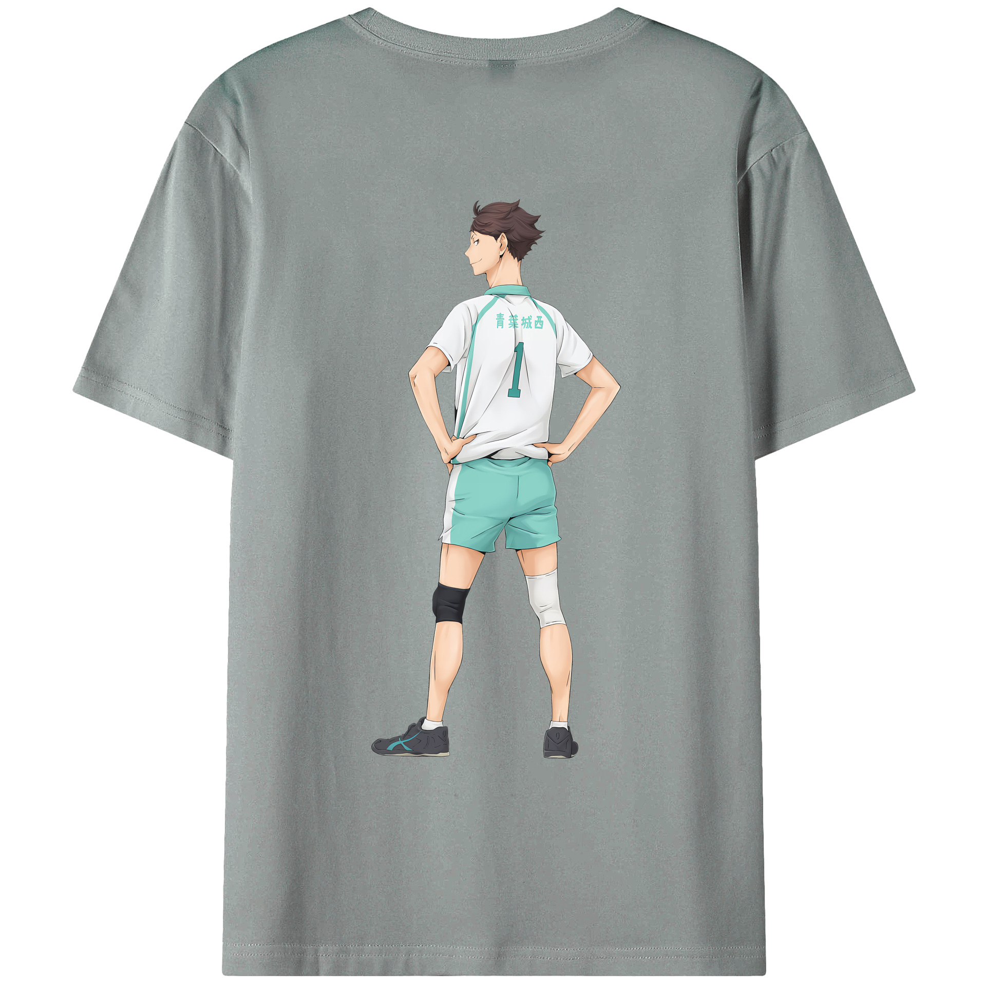 （画像用） ハイキュー!! Haikyu!! 綿100％ メンズ半袖Tシャツ（バックプリント） 通気性